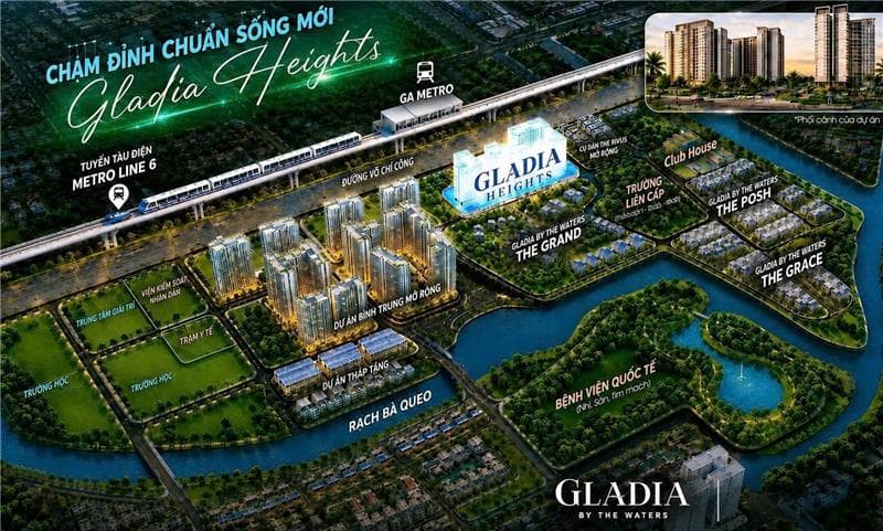 Vị trí Gladia Heights tâm điểm cụm đô thị