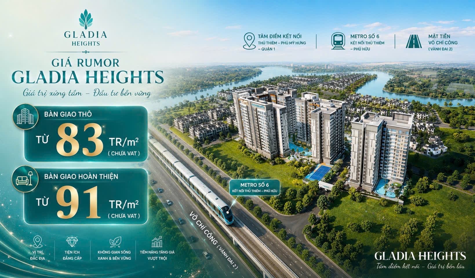 Tiến độ thi công Gladia Heights